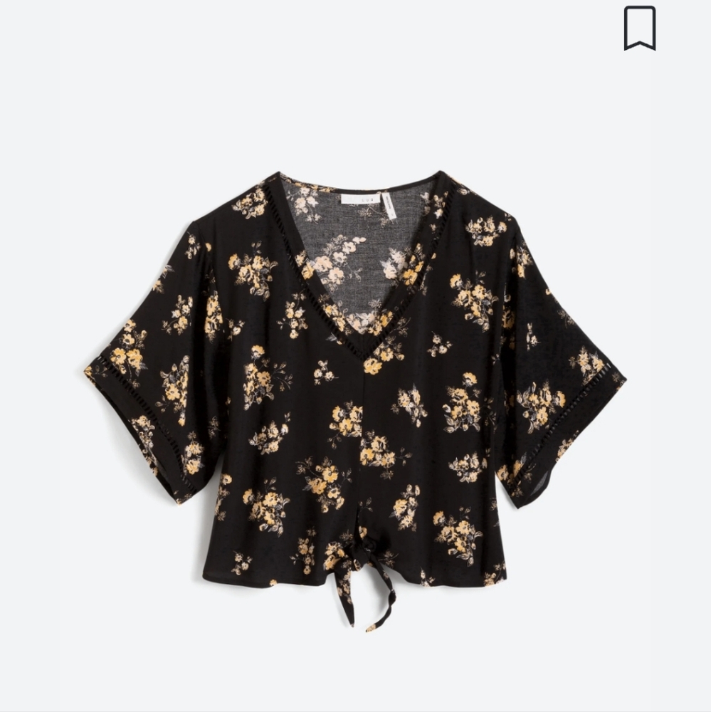 Black and floral blouse